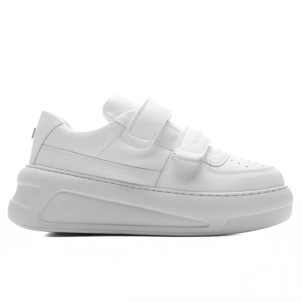 Velcro Strap Platform Sneakers - Optic White