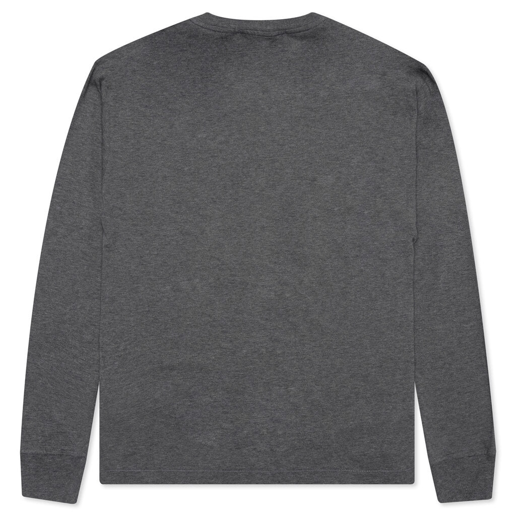 Patch Logo L/S Tee - Melange Dark Grey