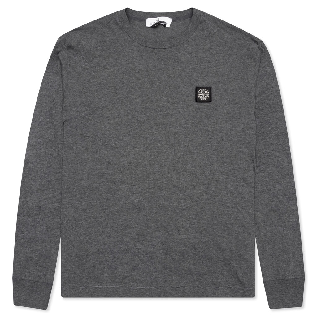 Patch Logo L/S Tee - Melange Dark Grey