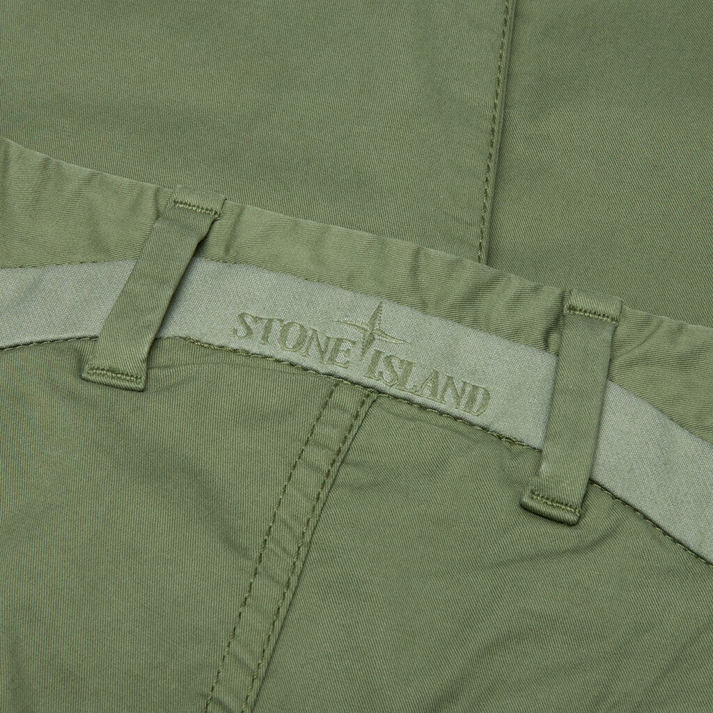Stretch Gabardine Trousers - Olive Green