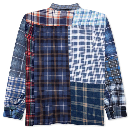 Straight Hem Flannel Shirt - Assorted