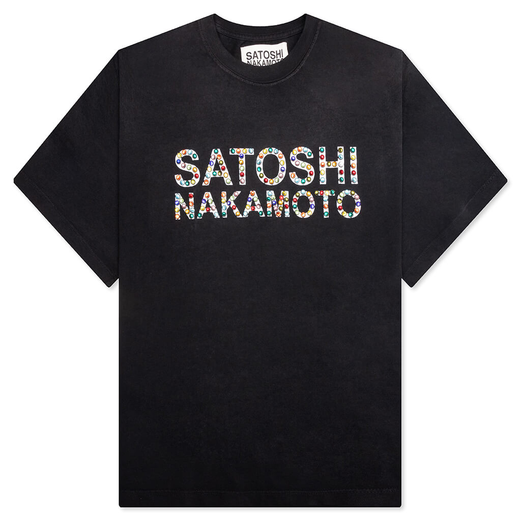 Studded Logo Tee - Washed Black