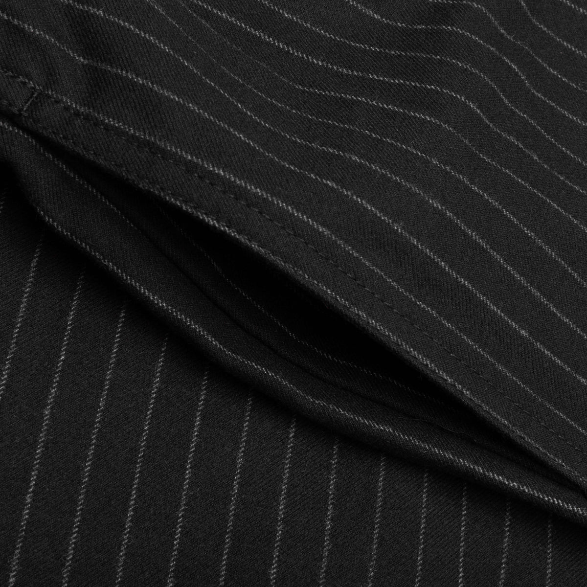 Wool Stripe Beach Pant - Black