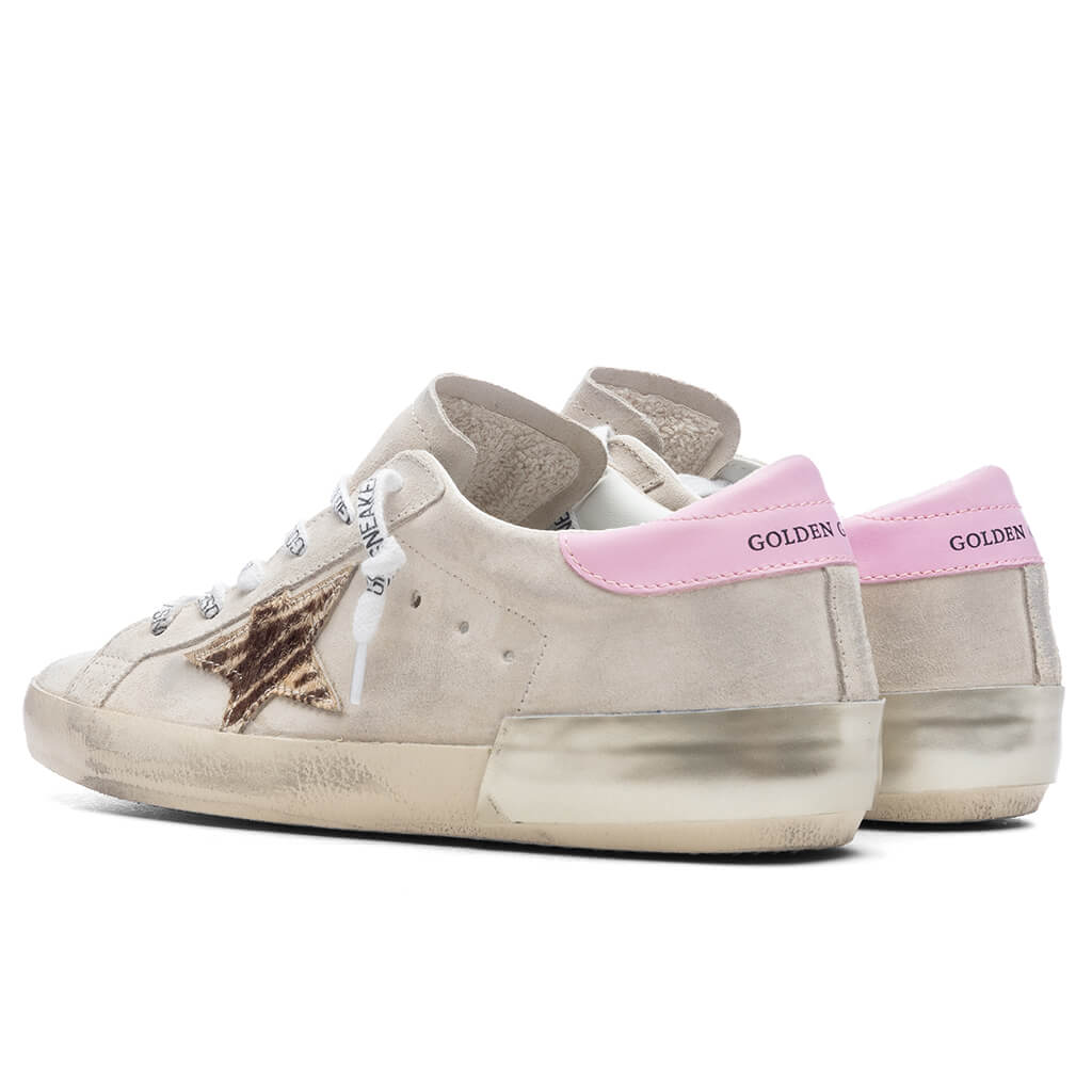 Women's Super Star Suede Upper Zebra Printed Star - Seed Pearl/Butter Brown Zebra/Orchid Pink