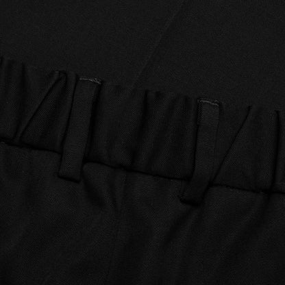 Straight Leg Wool Trouser - Black