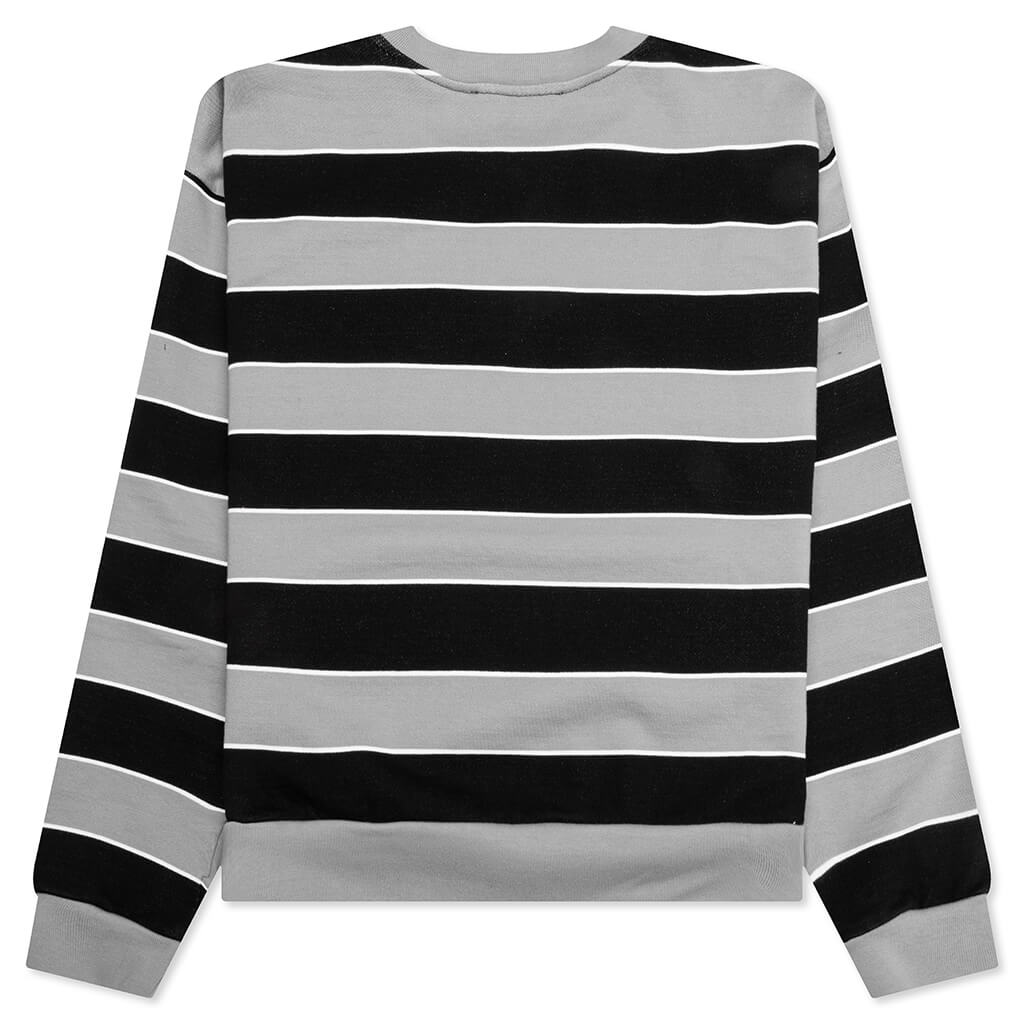 Striped Mending Logo Sweatshirt - Black