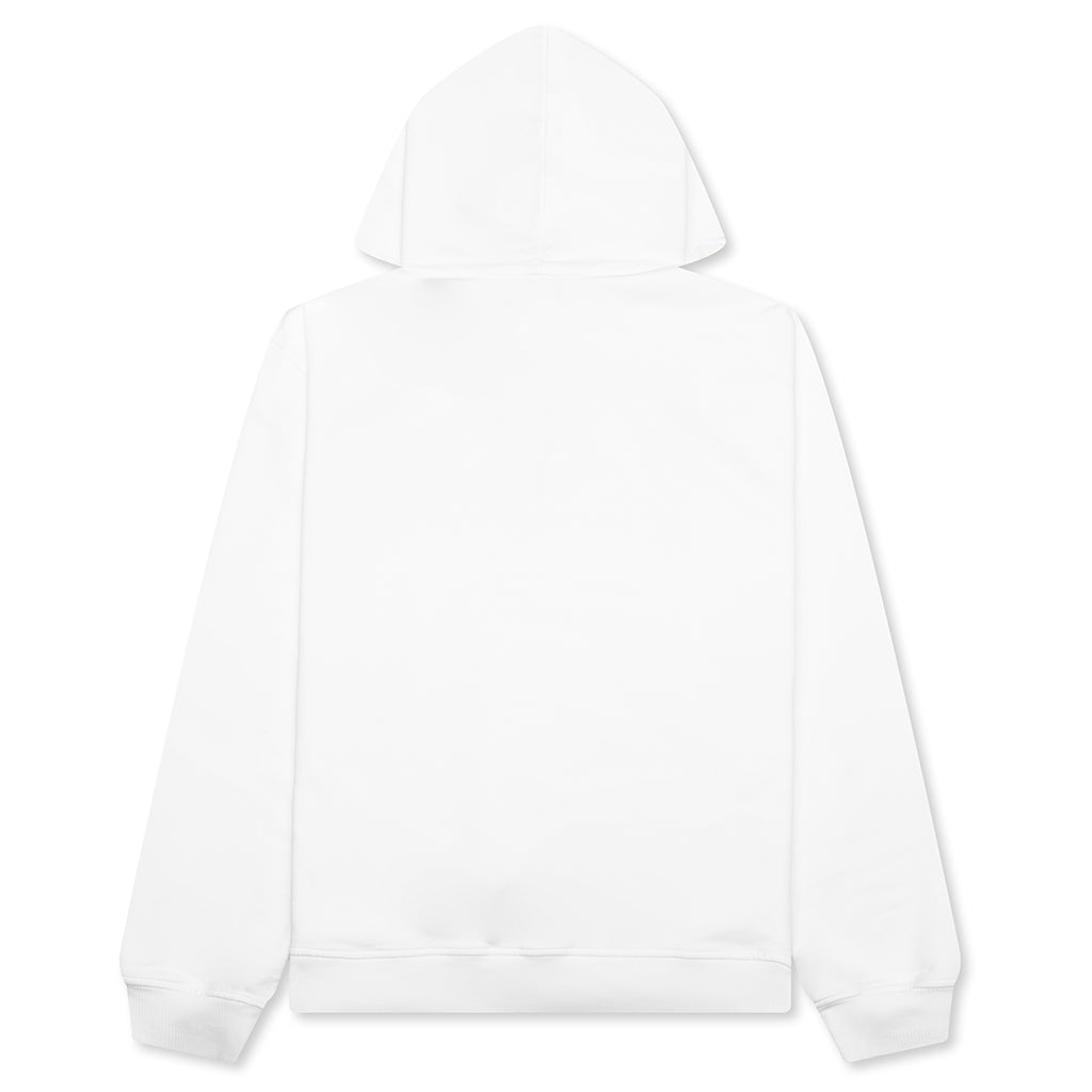 Painted On Collage Red Logo Hoodie - Lily White