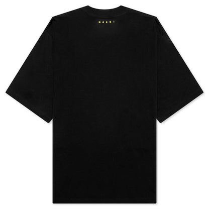 Slogan Print T-Shirt - Black