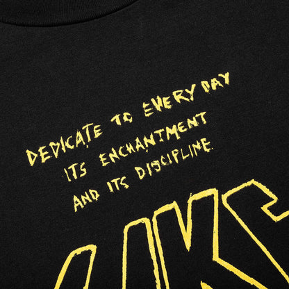 Slogan Print T-Shirt - Black