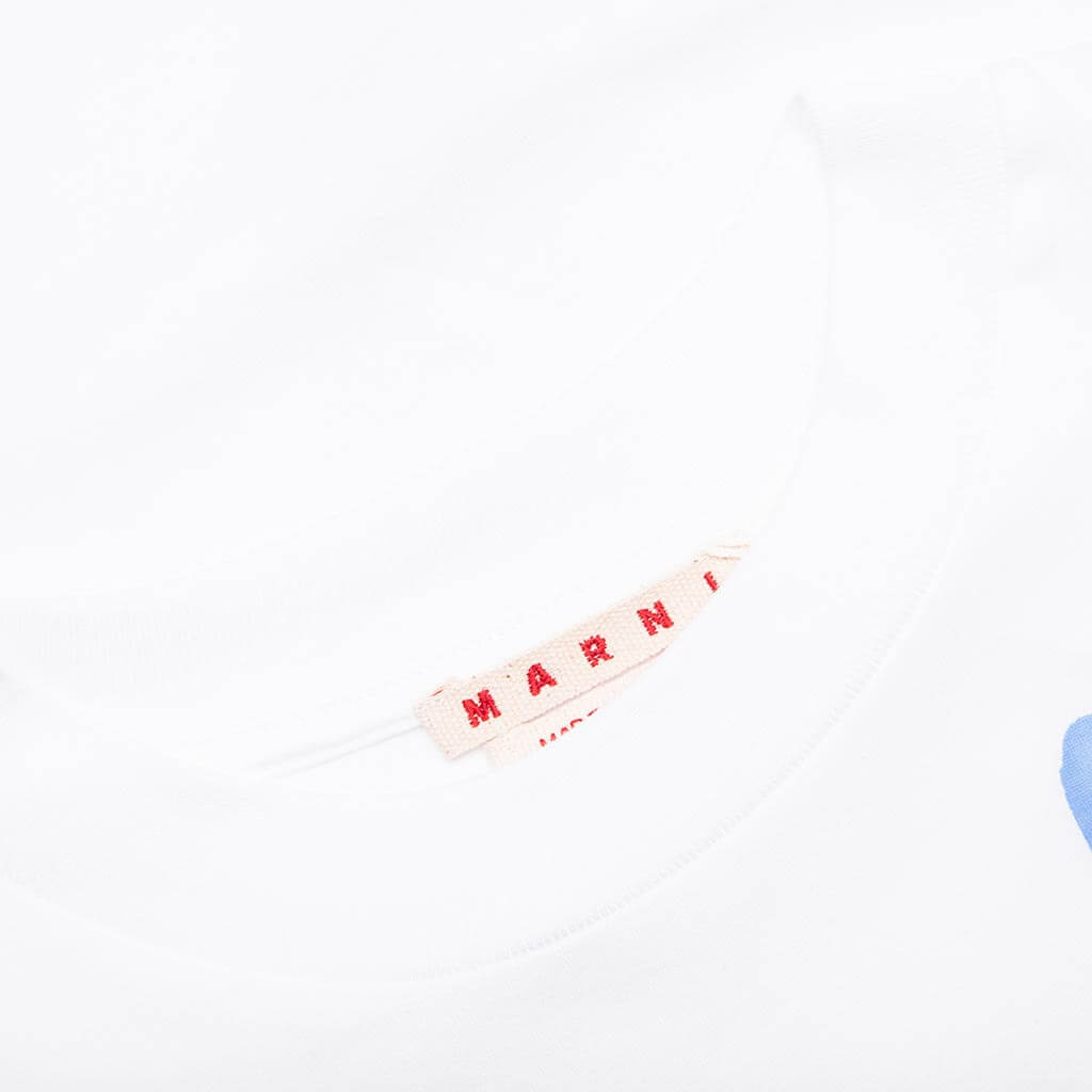 Organic Cotton T-Shirt With Marni Dripping Print - Lily White