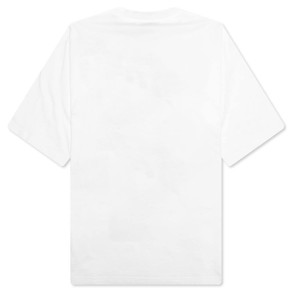 White Cotton T-Shirt With Flower Prints - Lily White