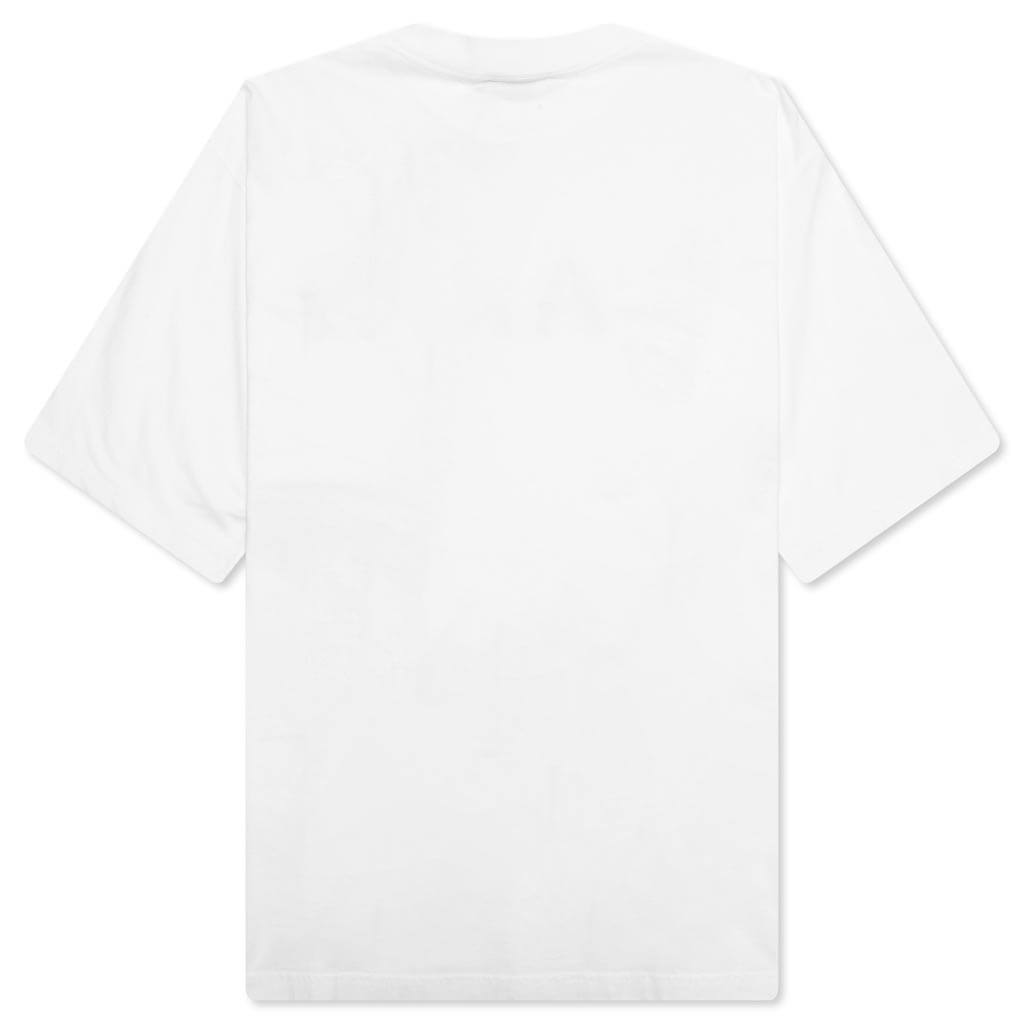 White Cotton T-Shirt With Bouquet Prints - Lily White 3