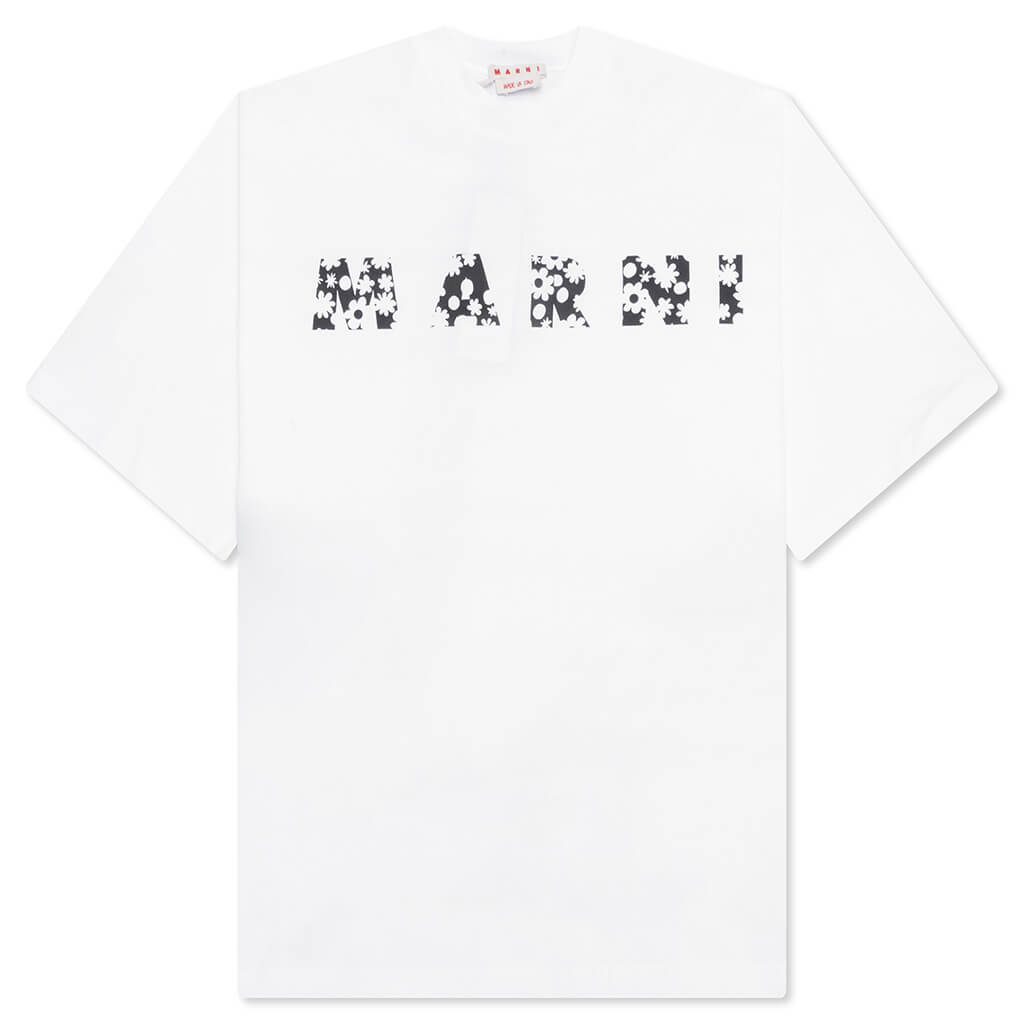Pop Fields Logo T-Shirt - Lily/White