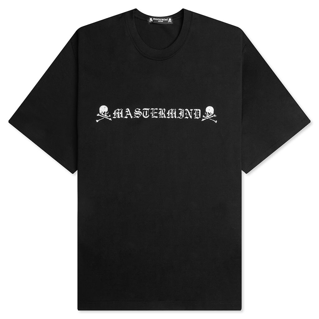 Boxy Logo Knit T-Shirt - Black