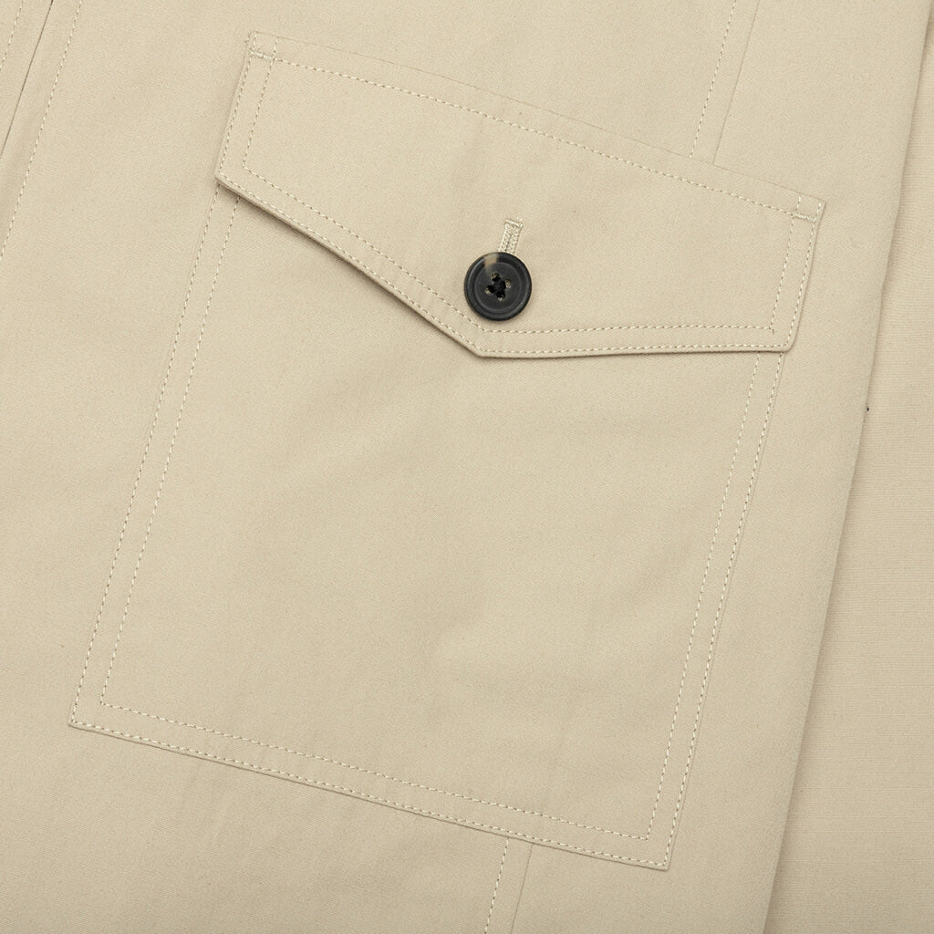 Tailored Cotton Zip-Up Jacket - Taupe