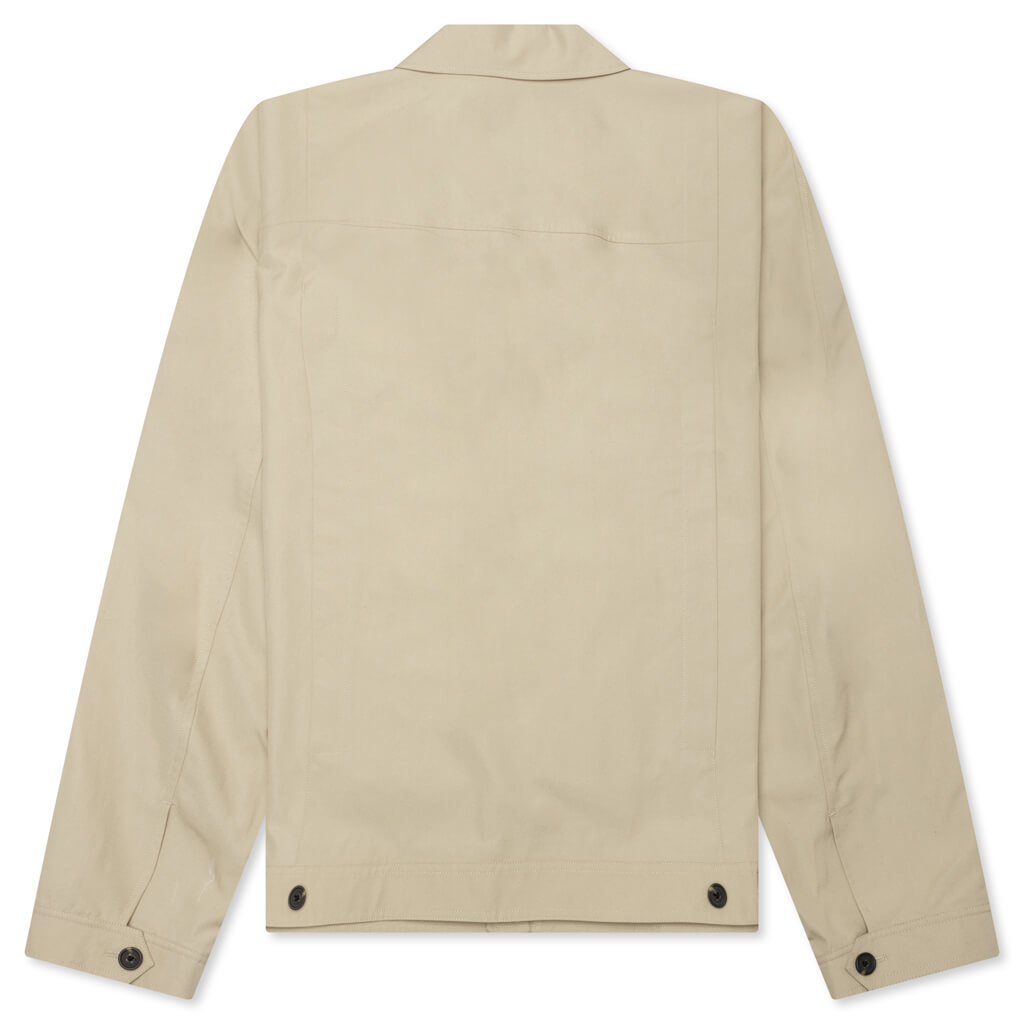Tailored Cotton Zip-Up Jacket - Taupe
