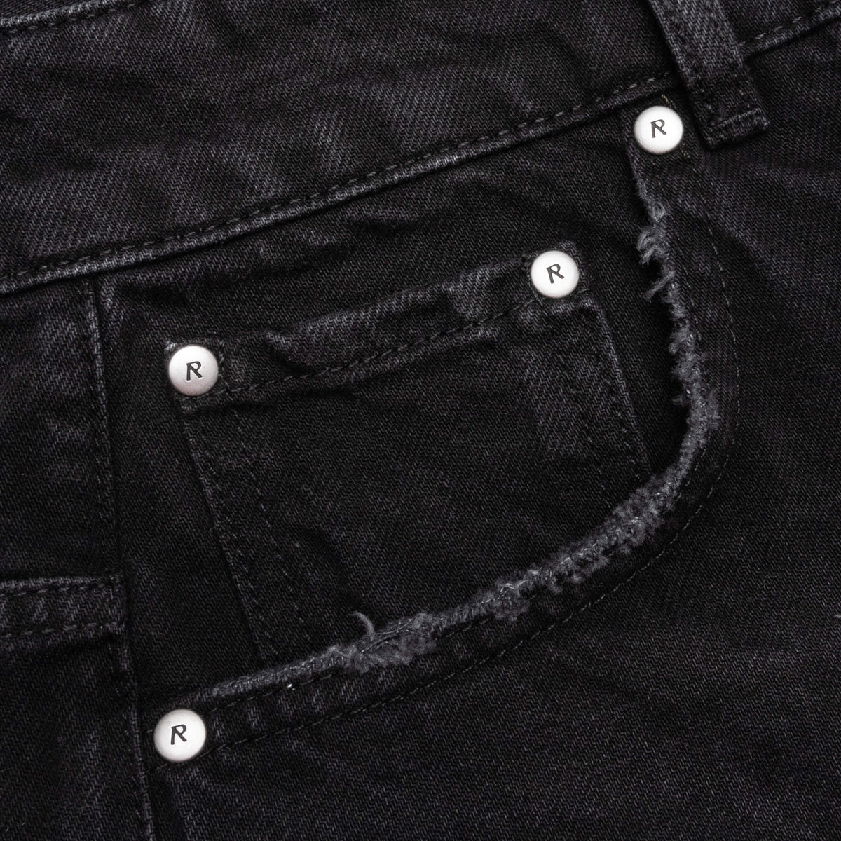 Tailored Denim Shorts - Black