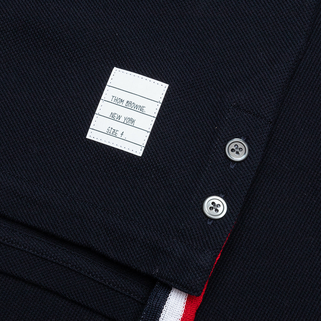 Center Back Stripe Pique Tee - Navy