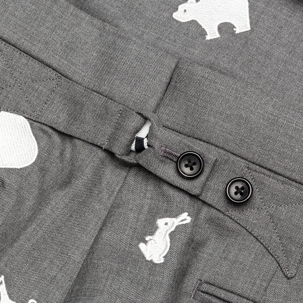Classic Animal Backstrap Trouser - Medium Grey