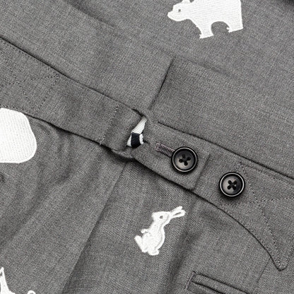 Classic Animal Backstrap Trouser - Medium Grey
