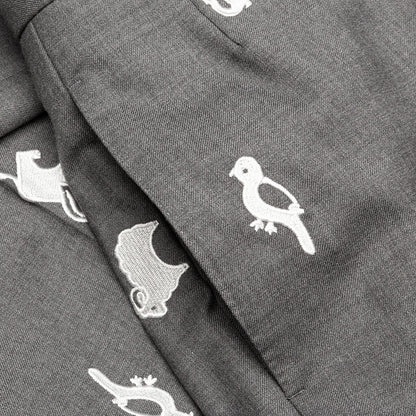 Classic Animal Backstrap Trouser - Medium Grey