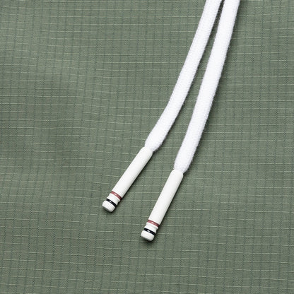 Contrast White Stitching Track Shorts - Dark Green
