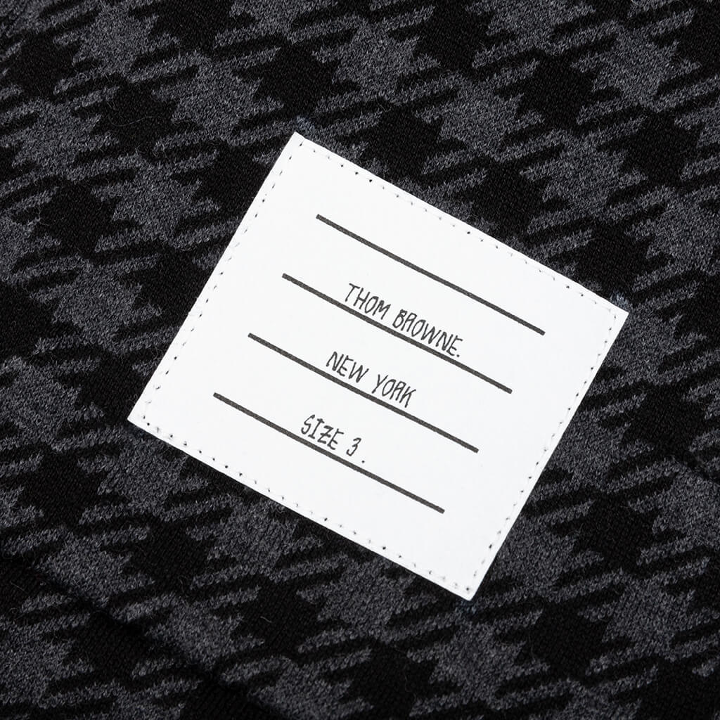 Cotton Gunclub Check Jacquard 4-Bar Zip Hoodie - Black