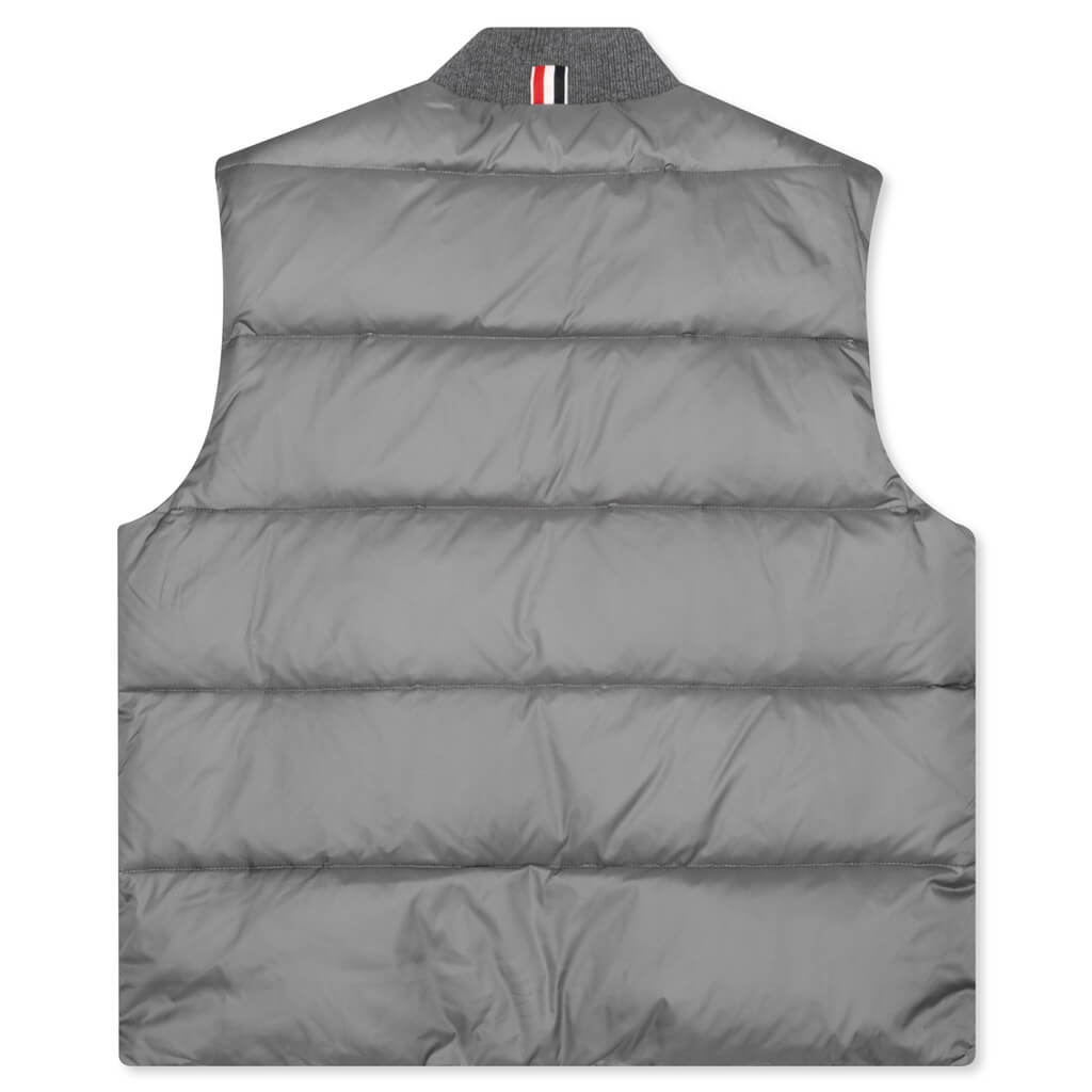 Downfilled Snap Front Vest - Medium Grey