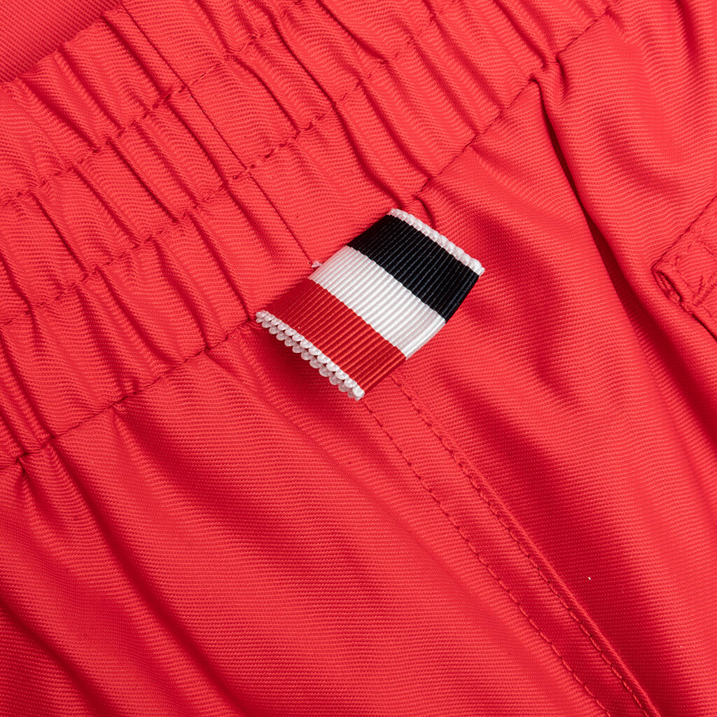 Drawcord Waist Swim Short w/ Solid Swim Tech - Red