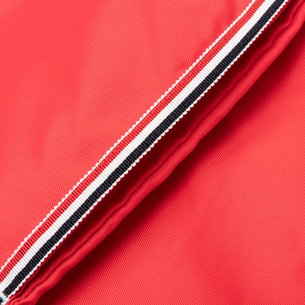 Drawcord Waist Swim Short w/ Solid Swim Tech - Red