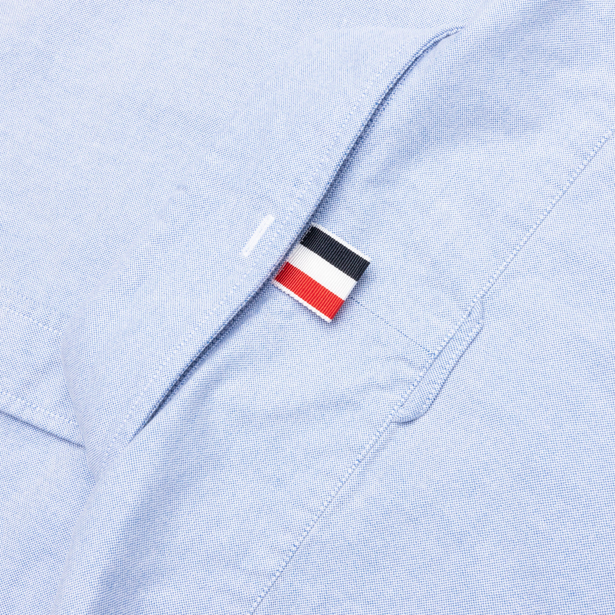 Elbow Patch Straight Fit Button Down L/S Shirt - Light Blue