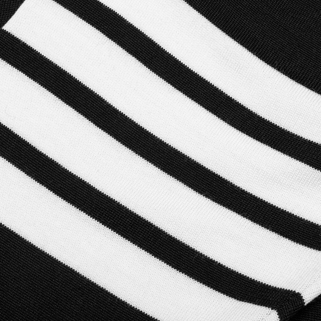 Elongated 4-Bar Fine Merino Wool Pullover - Black