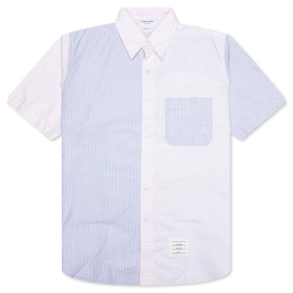 Funmix Straight Fit Button Down S/S Shirt - Light Pink