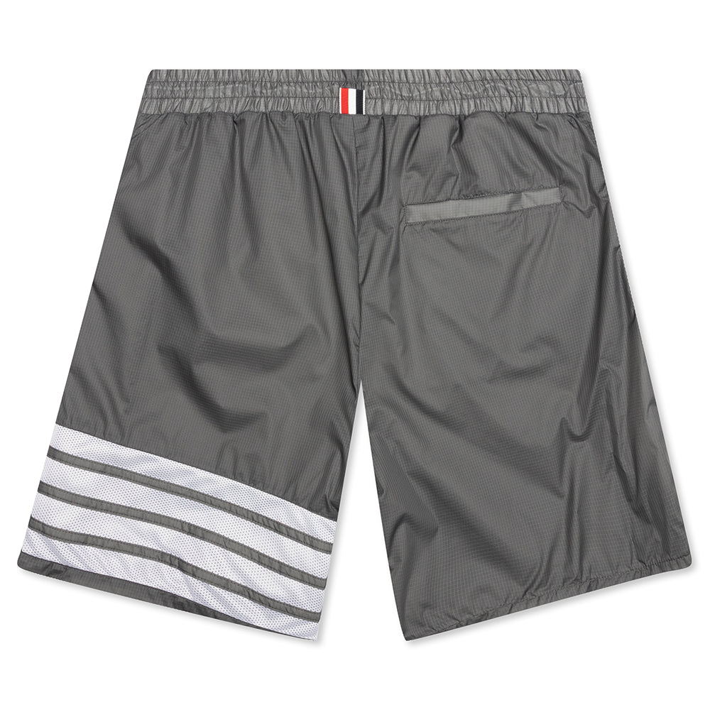 Mid Thigh 4 Bar Shorts - Silver
