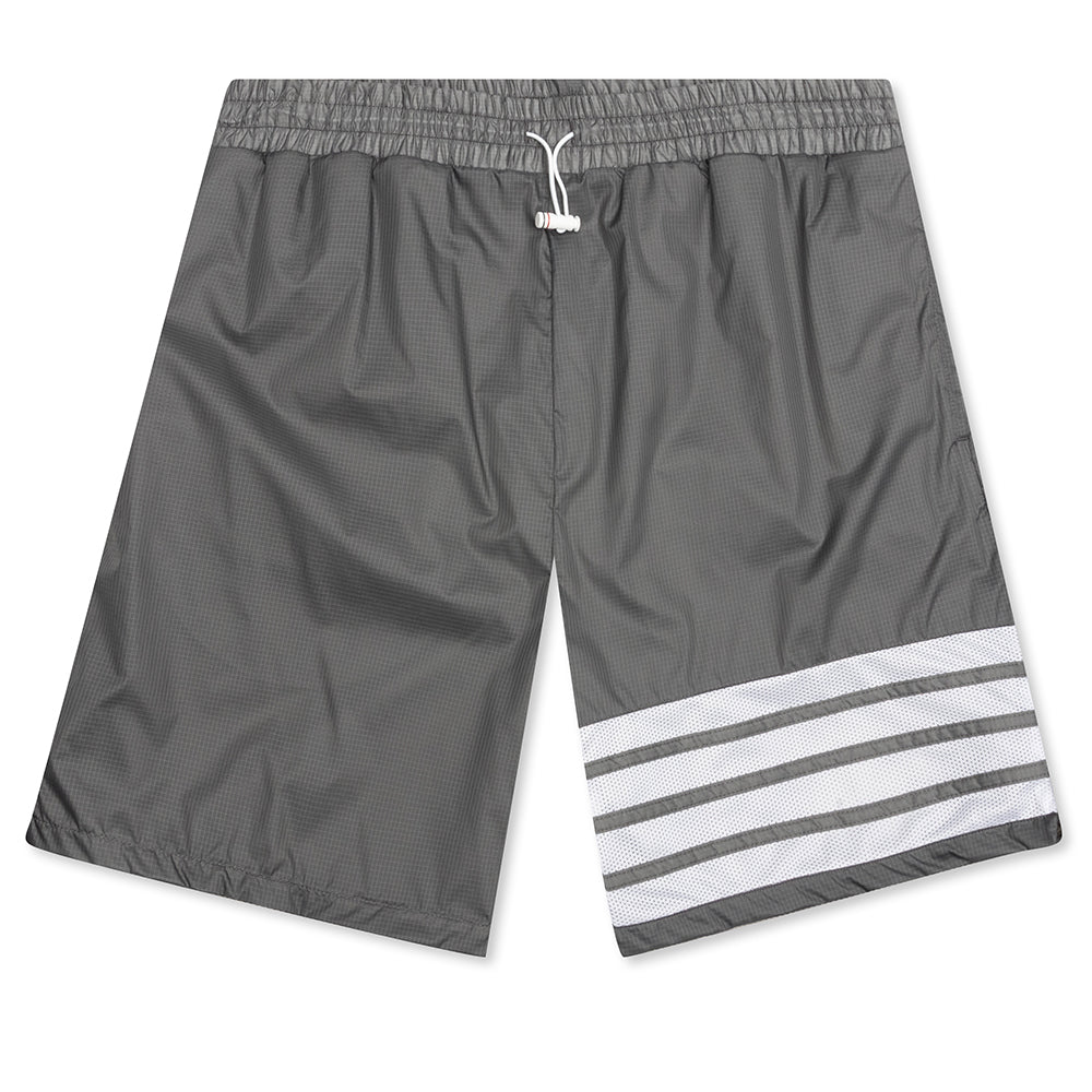 Mid Thigh 4 Bar Shorts - Silver