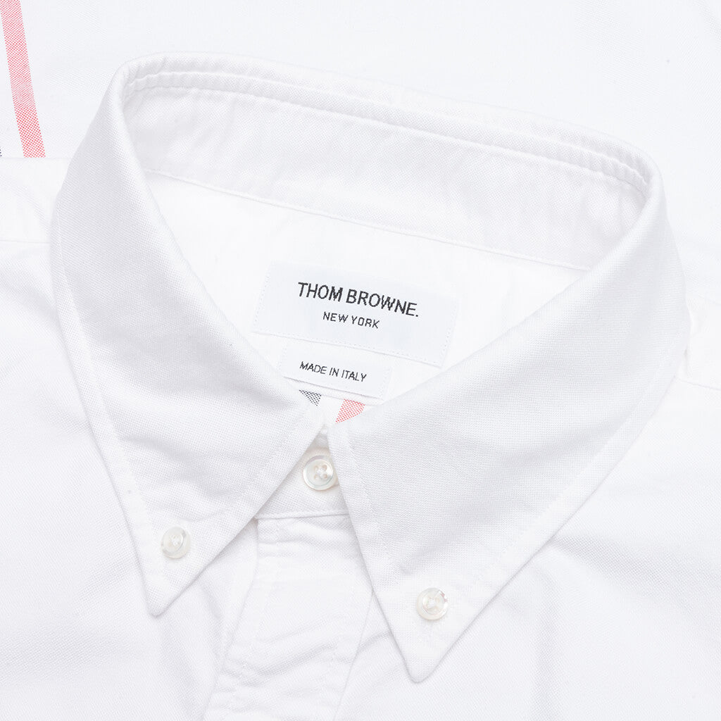 Solid Oxford Straight Fit Button Down L/S Shirt - White