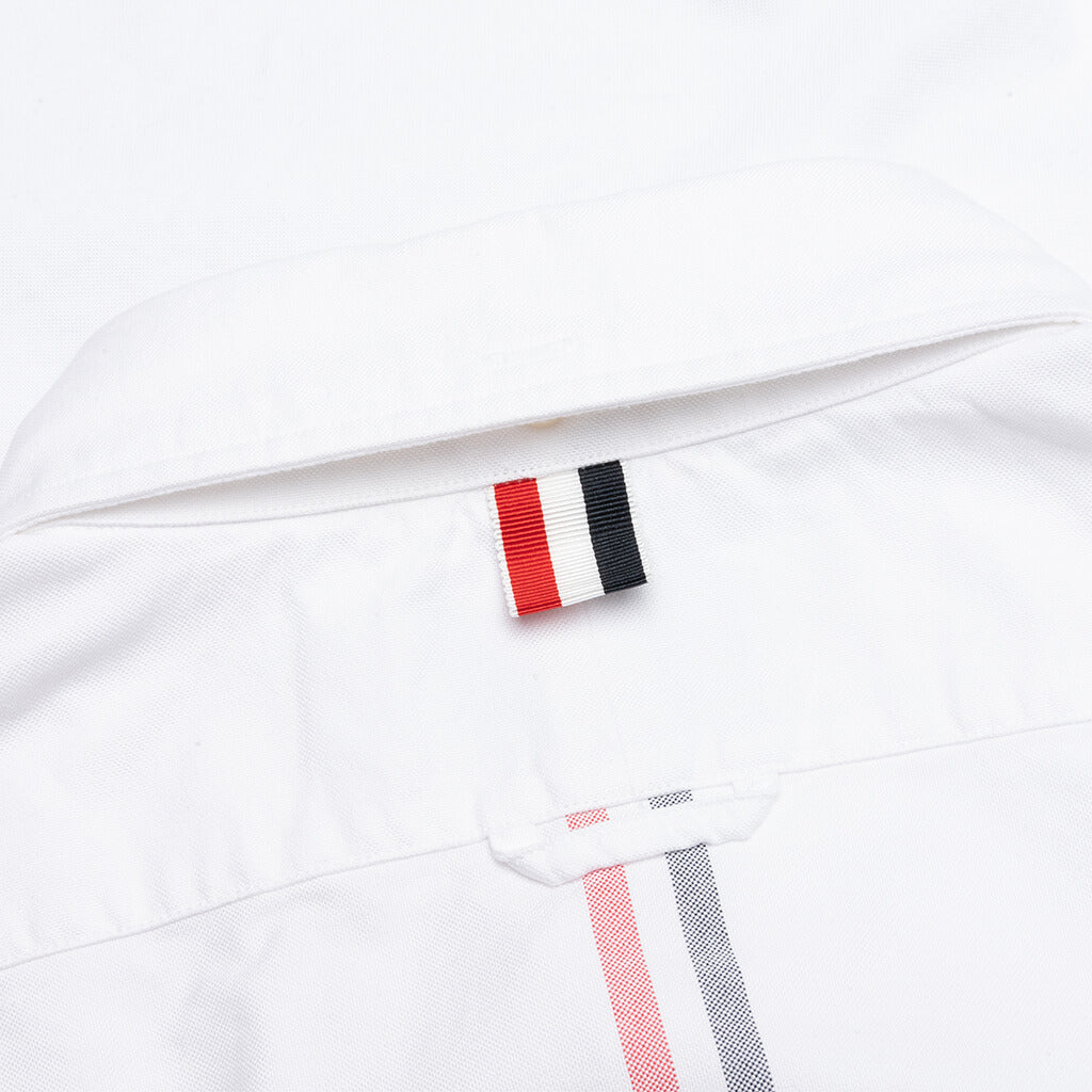 Solid Oxford Straight Fit Button Down L/S Shirt - White