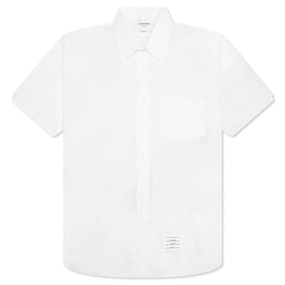 Straight Fit 4Bar Button Down S/S Shirt - White