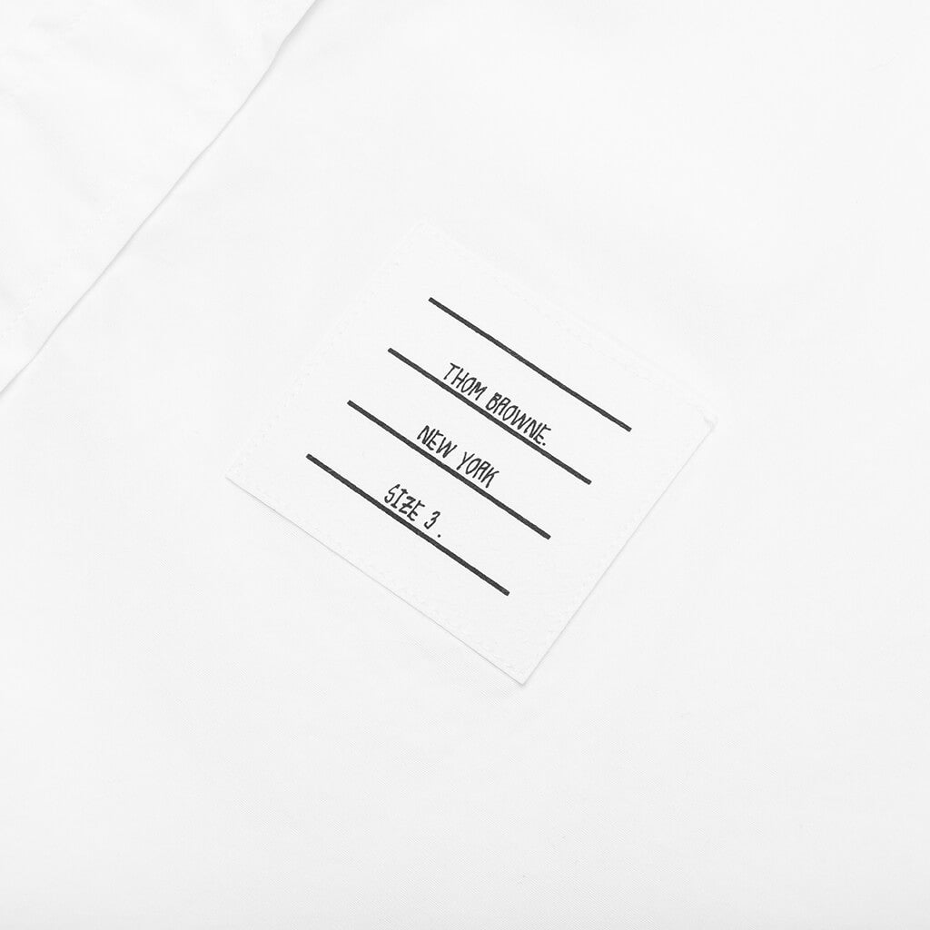 Straight Fit w/ Silk 4 Bar in Poplin Shirt - White