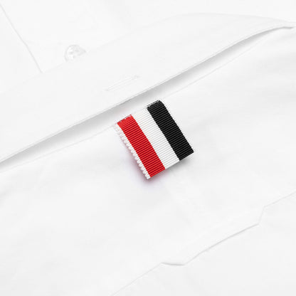 Straight Fit w/ Silk 4 Bar in Poplin Shirt - White