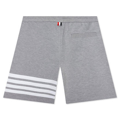 Sweat Shorts w/ 4Bar Ottoman Rib - Light Grey