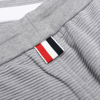 Sweat Shorts w/ 4Bar Ottoman Rib - Light Grey