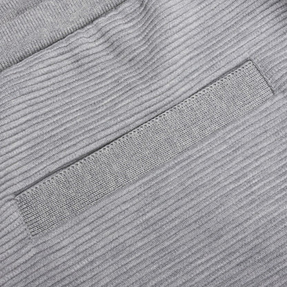 Sweat Shorts w/ 4Bar Ottoman Rib - Light Grey