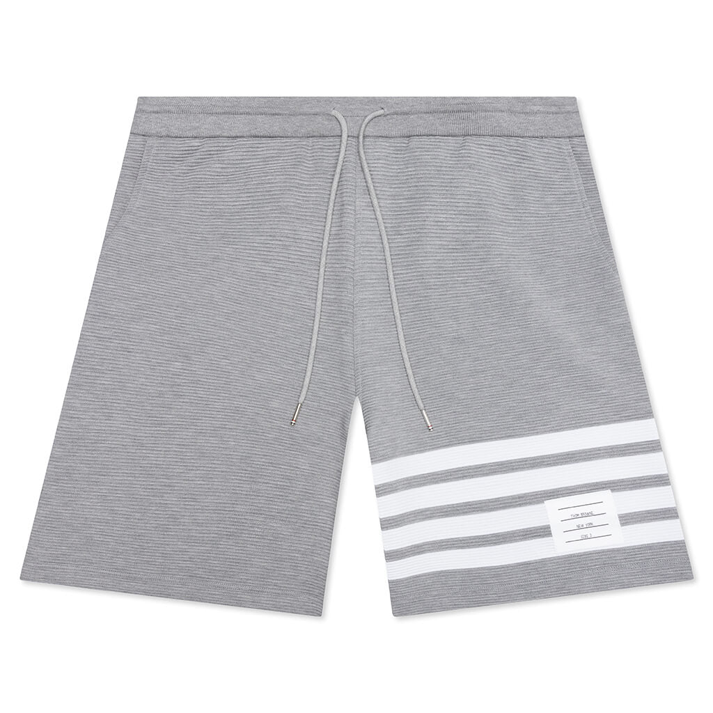 Sweat Shorts w/ 4Bar Ottoman Rib - Light Grey