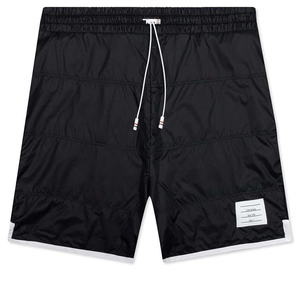 Track Shorts w/ Jersey Lining in Quilted Ripstop - Navy