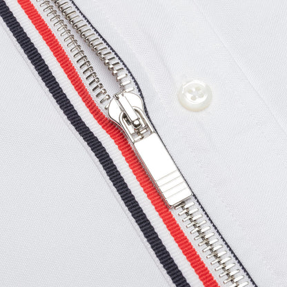 Zip Front Button Down L/S Shirt - Red/White/Blue