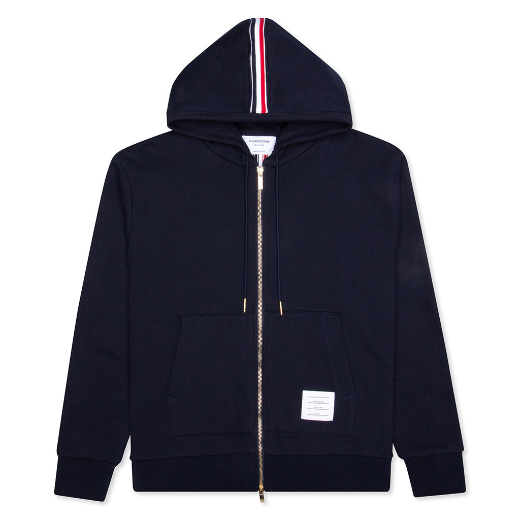 Zip-Up Pullover Hoodie - Navy