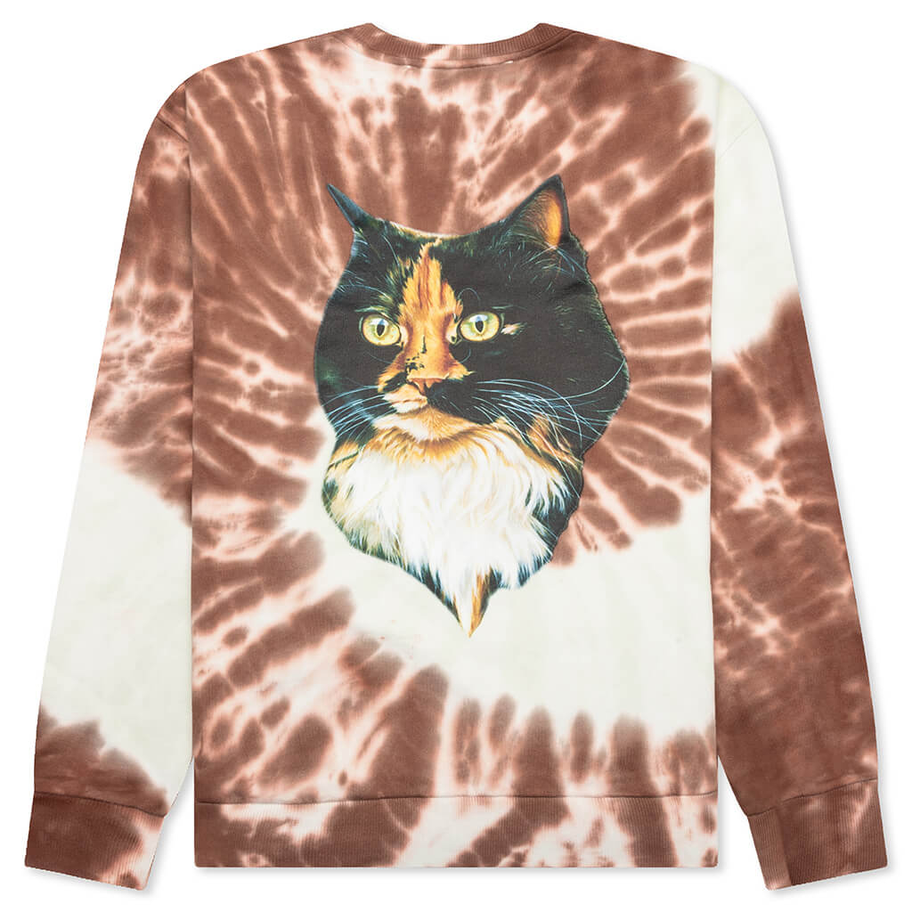 Tie-Dye Cat Sweatshirt - Brown