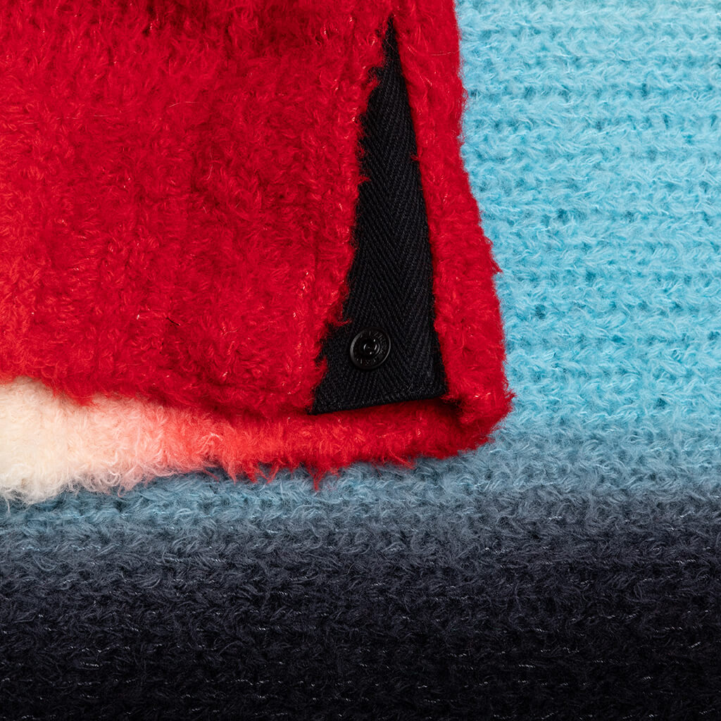 Tie Dye Knit Pullover - Black/Red