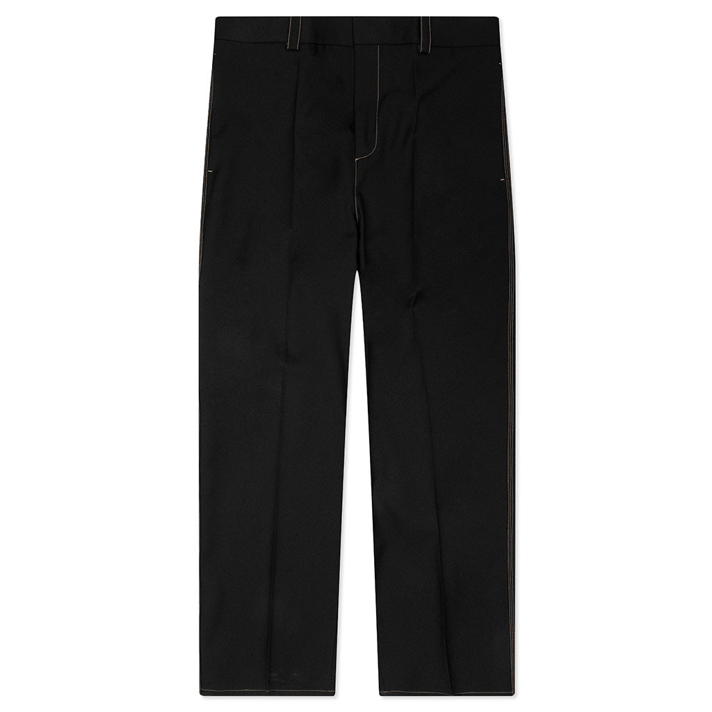Recycled Polyester Gabardine Loose Fit Trousers - Black